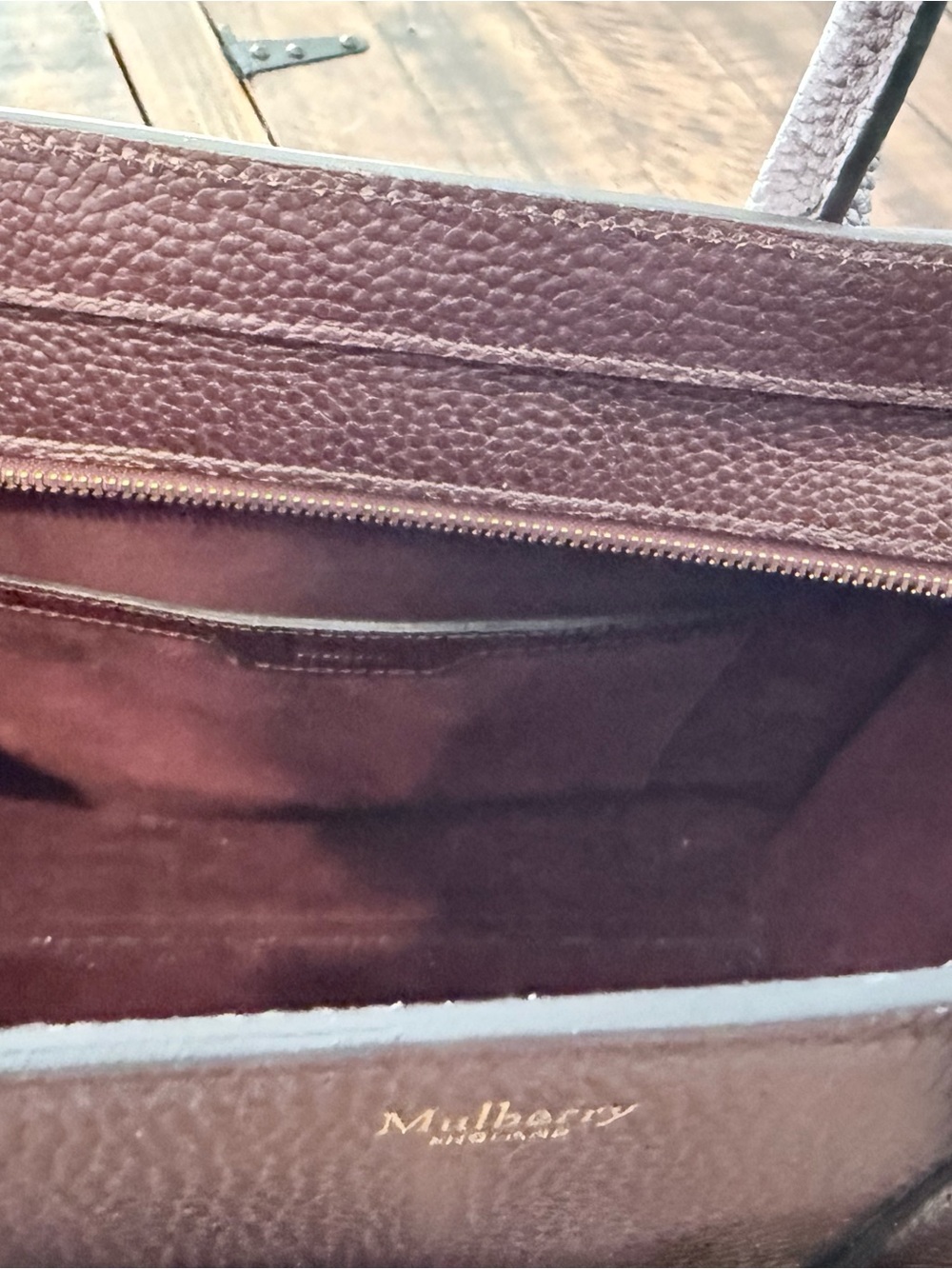 Mulberry Small Bayswater Leather Satchel in Plum - Picture 8 of 8